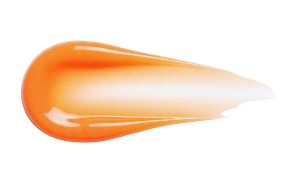 Bright orange gel serum swatch for skincare