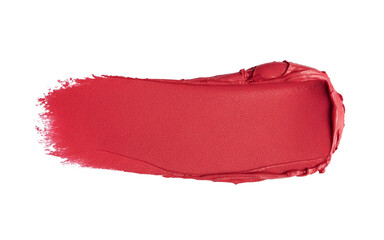 Red lipstick swatch with matte texture