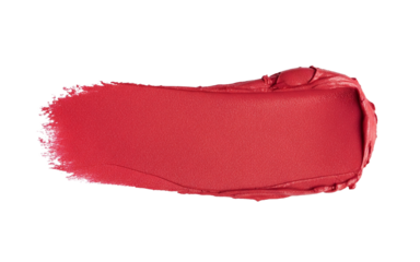 Red lipstick swatch with matte texture