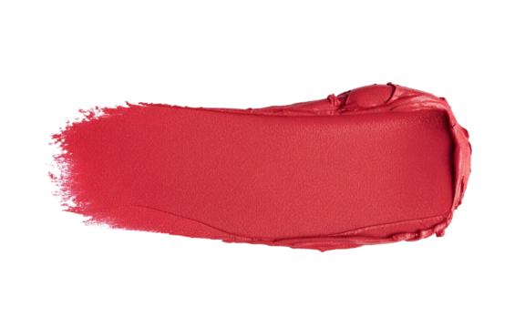 Red lipstick swatch with matte texture