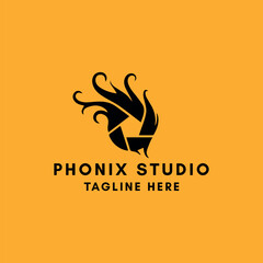 falcon phoenix logo design vector