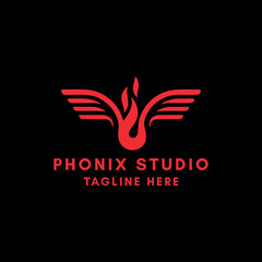 falcon phoenix logo design vector