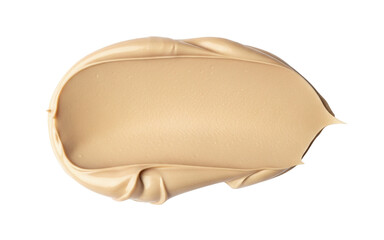 Beige foundation cream swatch isolated on transparent