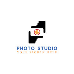 photo studio booth logo design vector