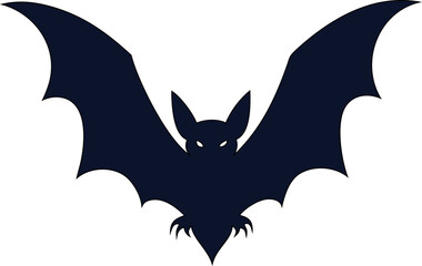 Spooky bat silhouette icon for Halloween. Vampire bat clip art ideal for horror themes, dark nights, and scary holiday designs.

