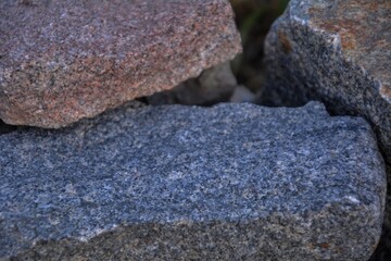 Stack of Rough Granite Stones for Landscaping or Building Projects