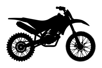 Obraz premium Dirt bike motorcycle extreme sport vehicle silhouette vector illustration