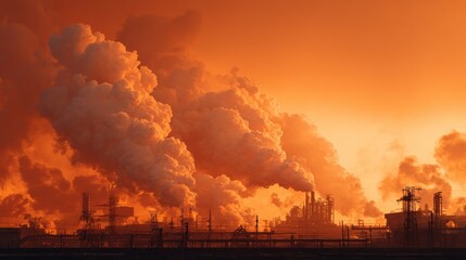 Industrial sunset pollution