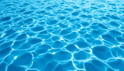 Fototapeta premium Blue water background, pattern, ocean, wet, underwater, liquid, aqua, swim, turquoise, transparent, clean, sunlight, nature, 4K image