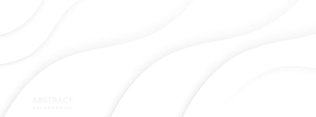 3D white geometric abstract background overlap layer on bright space with waves decoration. Minimalist modern graphic design element cutout style concept. vector modern,