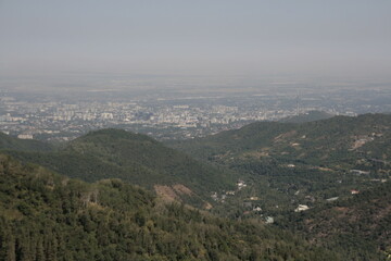 View of the city from the mountains