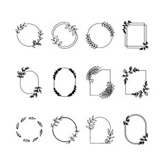 Modern Hand-Drawn Frame Set. A collection of modern hand-sketched frames in soft organic forms, blending simplicity with a natural touch for versatile use.