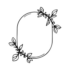 Rustic Herbarium Frame. A minimalist botanical frame featuring rustic wildflowers and dried foliage.