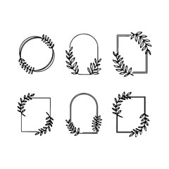 Botanical Frame Variety Pack. A versatile set of abstract frames in organic shapes accented with delicate botanical elements for natural and stylish design layouts.