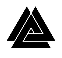 series of valknut odin symbol viking celtic knot triangles for logo icon background web graphic tattoo. vector illustration.