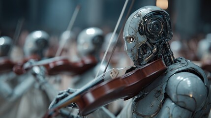 Fototapeta premium Mechanical musicians playing violins