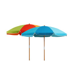Obraz premium Two colorful umbrellas are standing next to each other