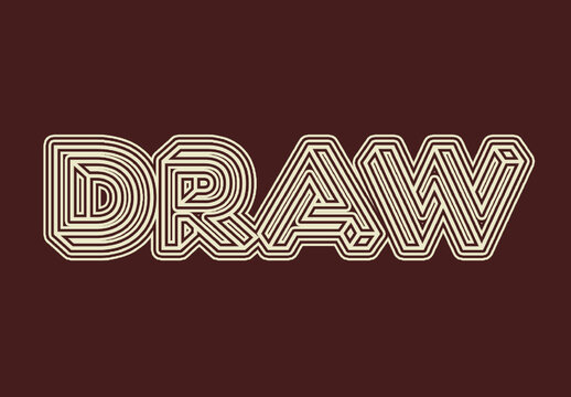 Beige 3D Twist Line Font Retro Geometric Text Effect