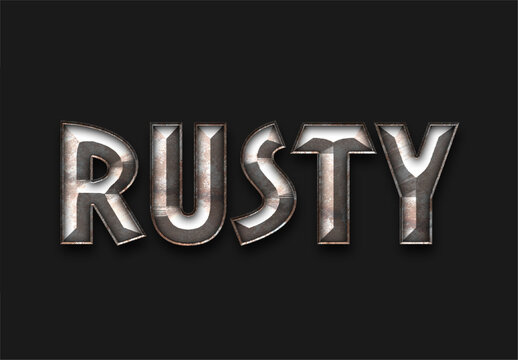 Gray And Brown Rusty Metal Font 3D Grunge Surface Text Effect