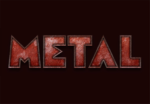 Red And Gray Rusty Metal Font Rugged Industrial Text Effect