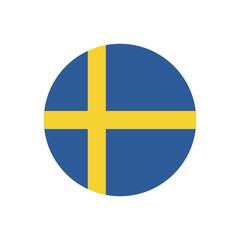 sweden flag icon in circular shape, sweden national symbol on transparent PNG.