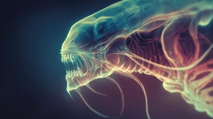 Alien creature, glowing, detailed