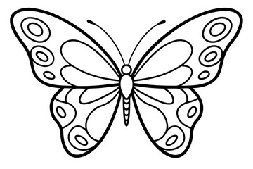 A beautiful vector illustration of a butterfly with ornate wings, isolated on a white background, perfect for nature and vintage designs or elegant tattoos