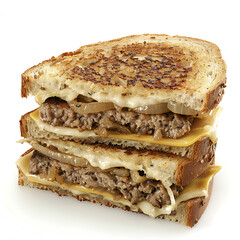 Grilled Sandwich with Ground Meat and Cheese