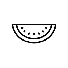 Minimalist outline a watermelon slice with seeds fruit food
