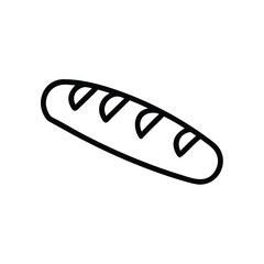 Outline a baguette loaf with score marks bread food