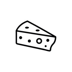 Outline a cheese wedge with holes on food dairy