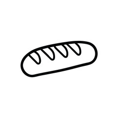 Outline a baguette loaf bread on a food bakery