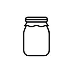 Outline a jar with a wavy liquid striped lid preserve food