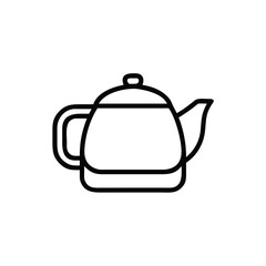 Outline a teapot with lid spout on kettle drink 1