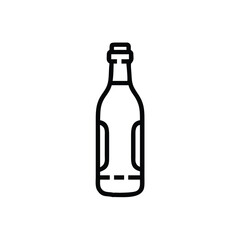 Outline a wine bottle with a cork on drink beverage