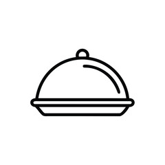 Outline cloche serving tray icon on food dish