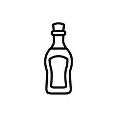 Outline icon a bottle with a cork stopper olive liquid