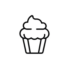 Outline icon a cupcake with swirled frosting dessert sweet