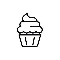 Outline icon a cupcake with swirled icing dessert sweet