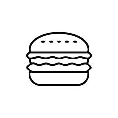 Outline icon a layered burger on hamburger food