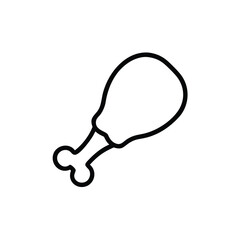Simple outline a chicken drumstick on food meat