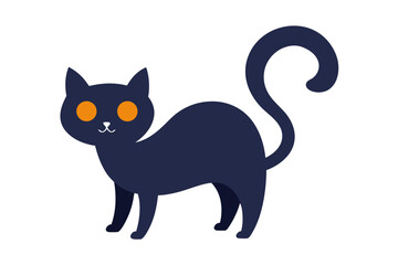 Cute Black Cat with Orange Eyes