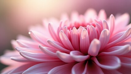 Pink Petal Bloom (chrysanthemum) with Soft Bokeh Background