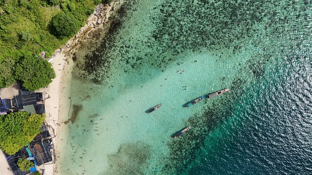 Drone shot of Pulau Kelor in East Nusa Tenggara Komodo Indonesia