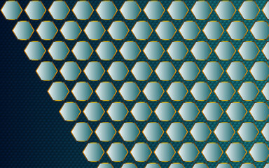 Abstract gray background with white lines curve and soft lights, Blue pastel medical and tech background with hexagon pattern and bright sparkles. Realistic vector abstract bg with honeycomb geometric