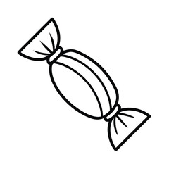 Outline a candy in a twist wrapper sweet confection