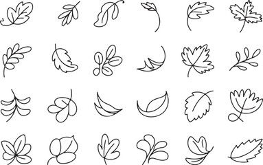 Simple stylized leaf icon representing nature and growth presented in a clean silhouette style