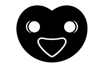 Obraz premium Laughing Heart Emoji: Happy Face & Love Emoticon Icon