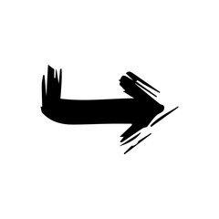 Obraz premium black grunge arrow brush.grunge arrow paint vector.