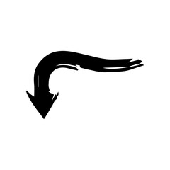 black grunge arrow brush.grunge arrow paint vector.